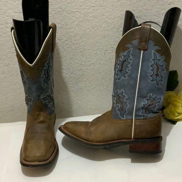 Laredo Western Brown Embroidered Cowboys Boots Women’s 7M - Picture 2 of 14
